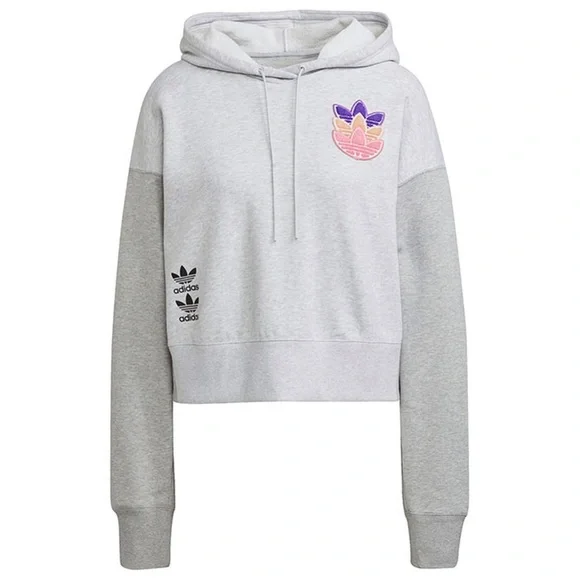 NWT Adidas Women’s Logo Play Cropped Hoodie Size Small - Picture 5 of 8